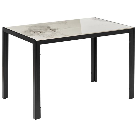 Ruokapöytä CLARENCE Valkoinen marmorikuvio 120 cm 70 cm Keramiikka