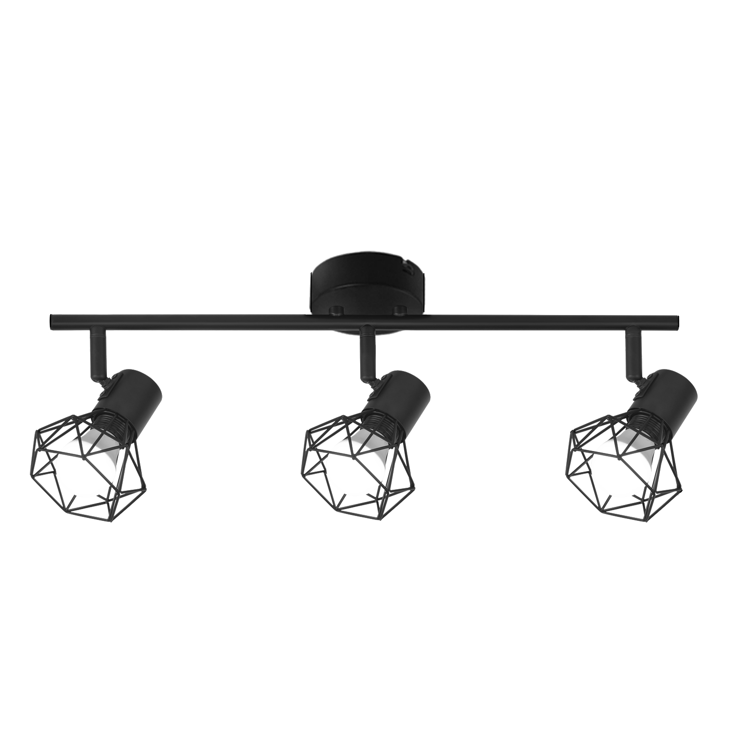 NETTLIFE Kattospottivalaisin 3 lamppua E14 musta teollinen säädettävä 350° vintage olohuone keittiö makuuhuone