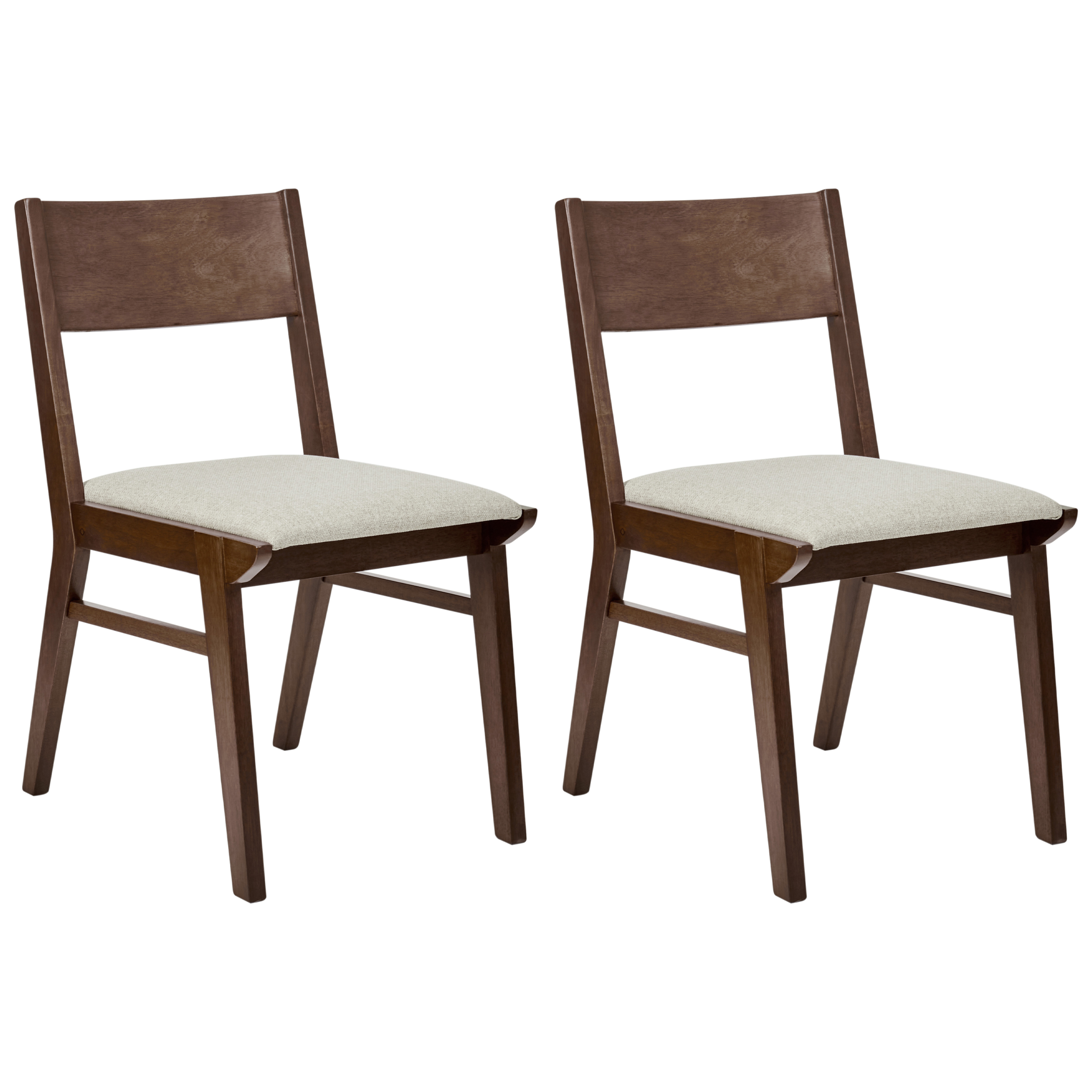 Ruokatuolisetti 2 kpl ENOLA Puu Ruskea/vaaleanbeige