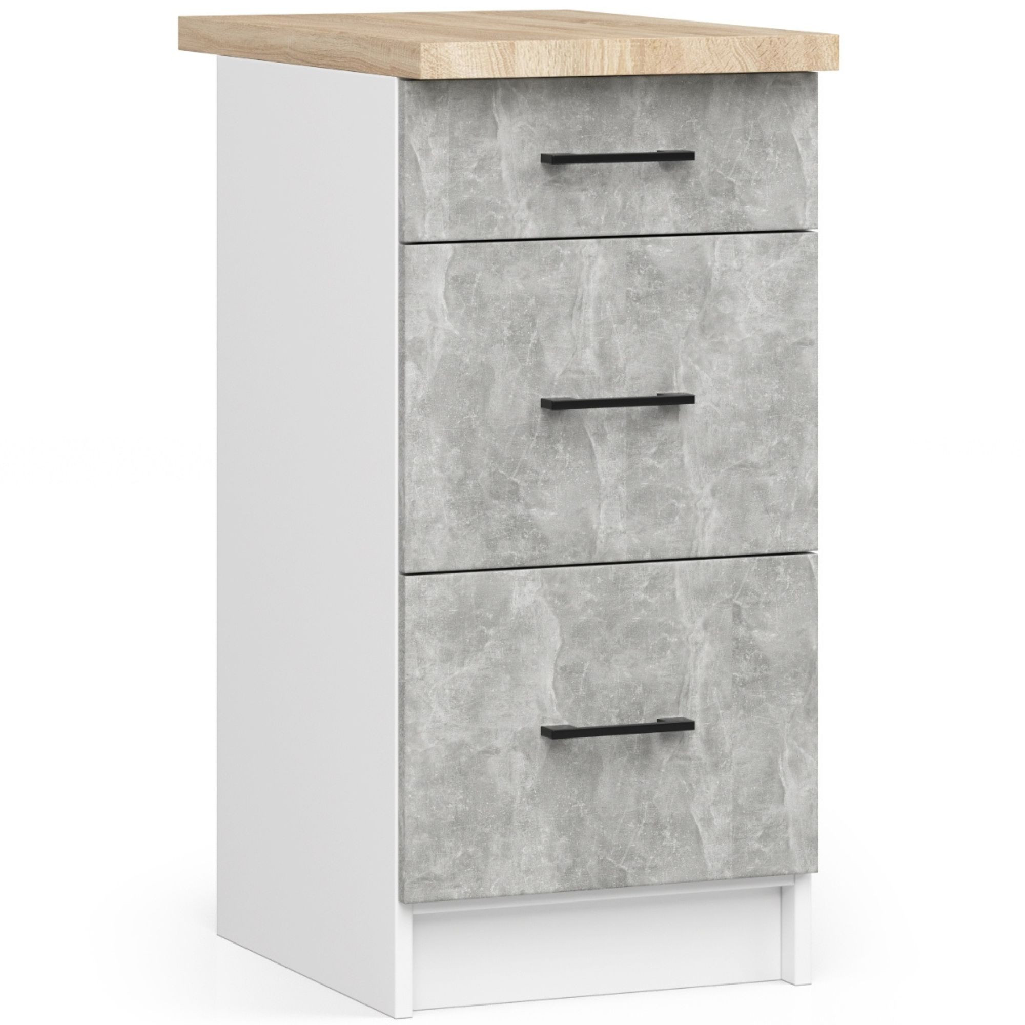 Akord Kaappi Oliwia valkoisella/betonitasolla 46x40x99