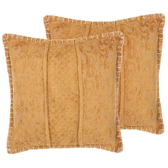 Koristetyynysetti 2 kpl KAVALAM 45 x 45 cm Sinapinkeltainen Hillitty