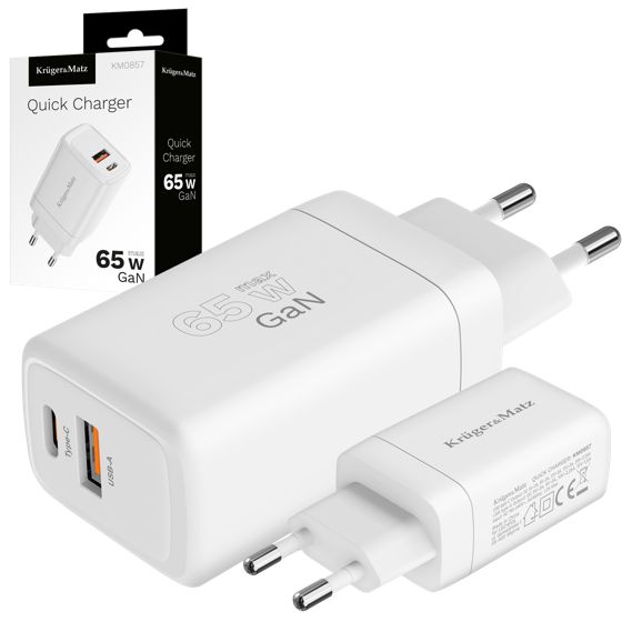 Kruger&Matz 65 W GaN Power Delivery -pikalatauslaite