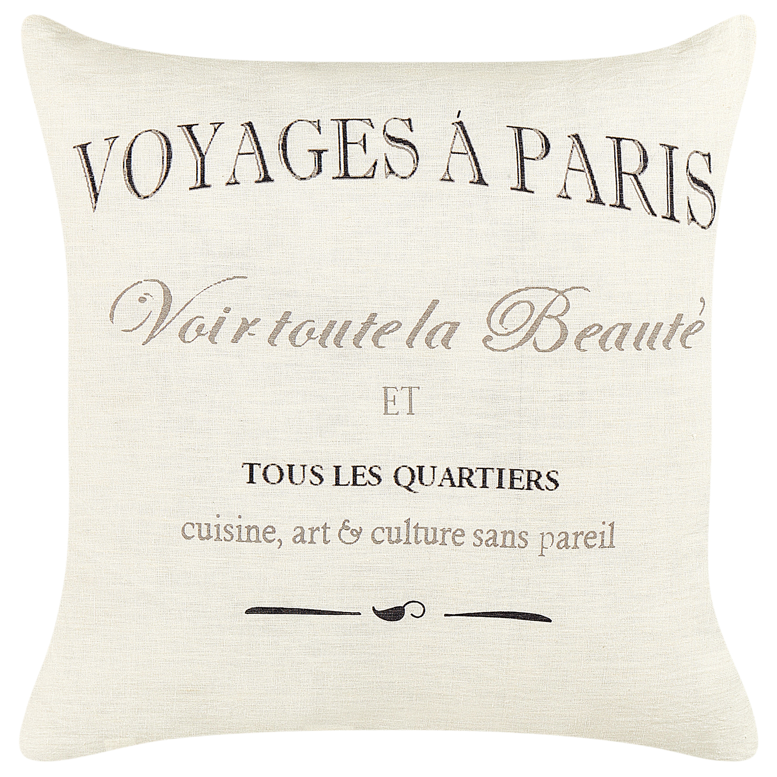 Koristetyynysetti 2 kpl MINDALA pellava 50 x 50 cm Luonnonvalkoinen Teksti