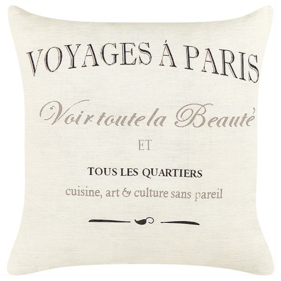 Koristetyynysetti 2 kpl MINDALA pellava 50 x 50 cm Luonnonvalkoinen Teksti