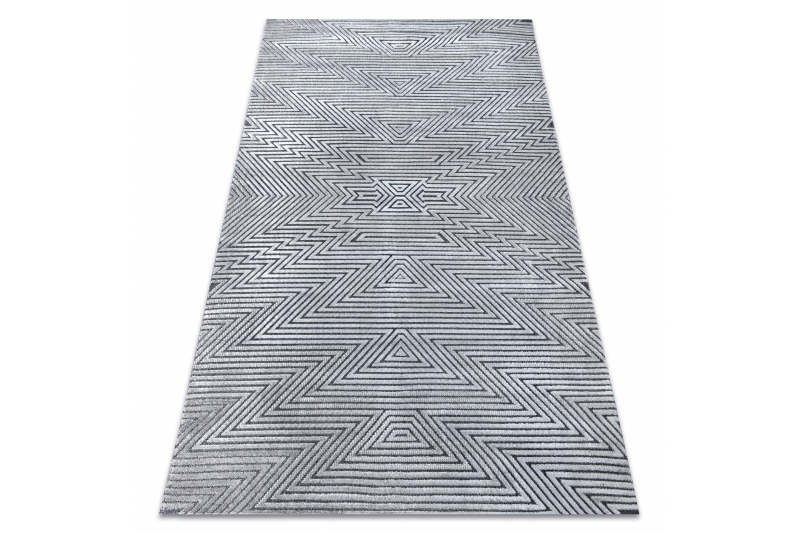 Matto Rakenteellinen SIERRA G5013 Litteä kudottu, harmaa - zigzag, etninen 120x170 cm