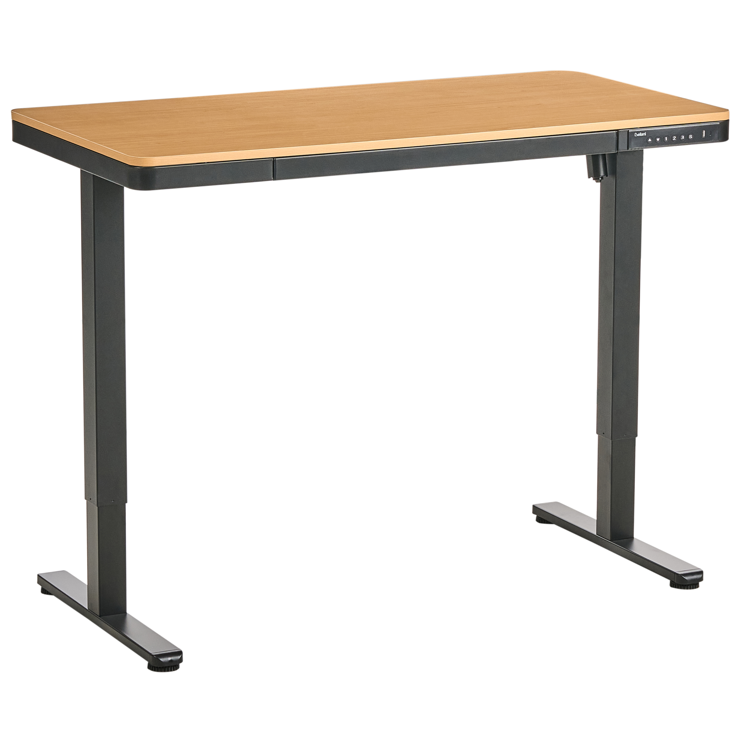 Työpöytä sähkösäädettävä PENLY 120 cm 60 cm USB-portilla Musta/vaaleanruskea