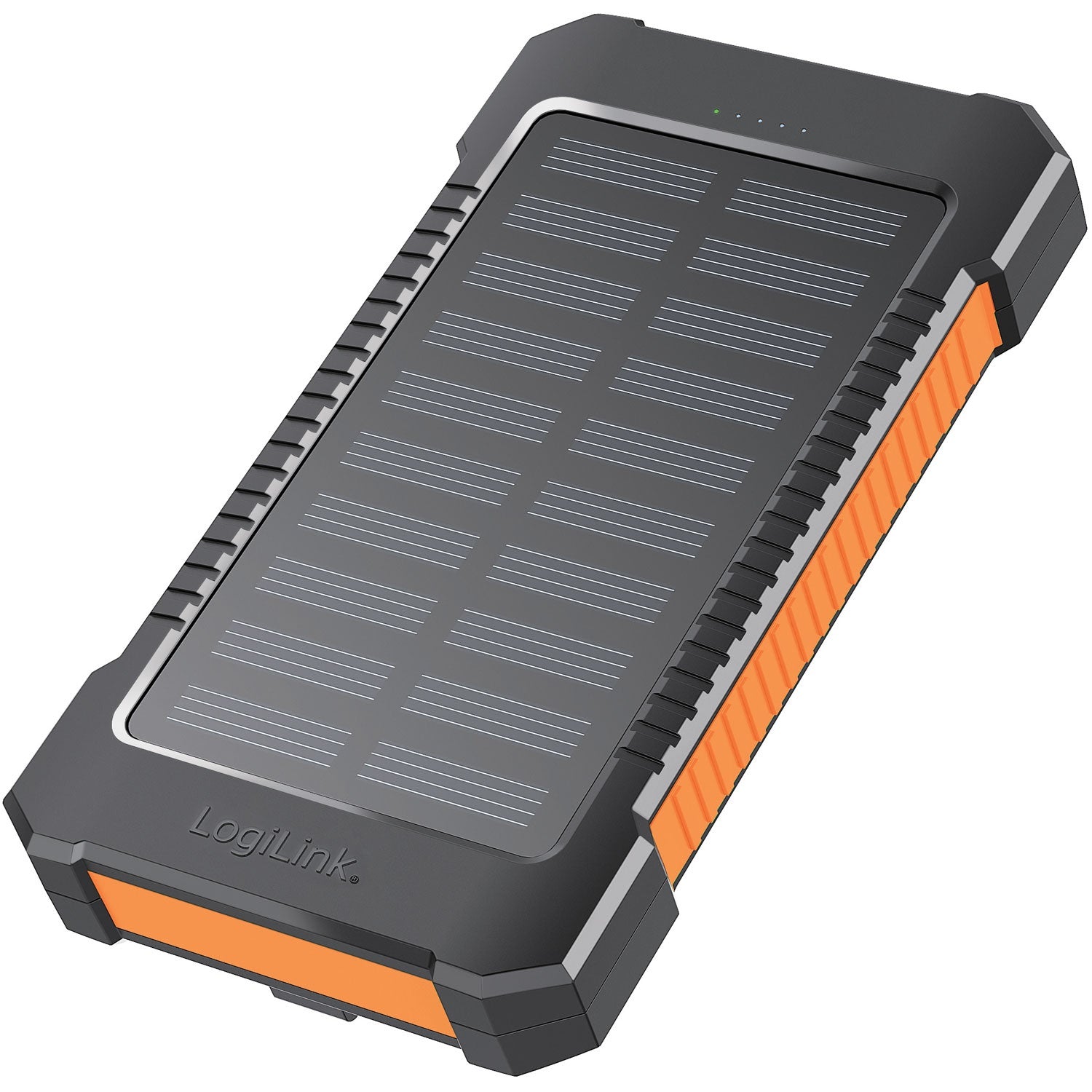 PowerBank 6 000 mAh 10 W aurinkokenno Musta/oranssi