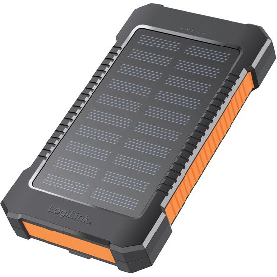 PowerBank 6 000 mAh 10 W aurinkokenno Musta/oranssi