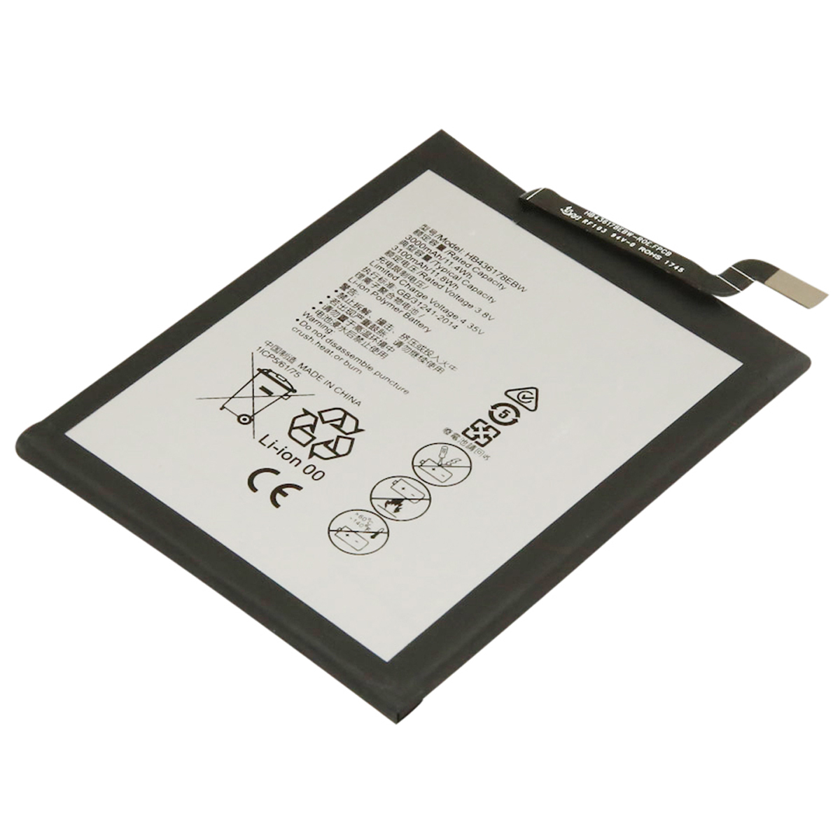 Akku Li-ion Huawei Mate S yhteensopiva HB436178EBW 3100mAh