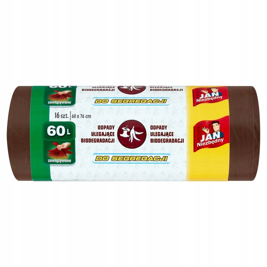 Ruskeat jätteiden lajittelupussit luomujätteille 60 l