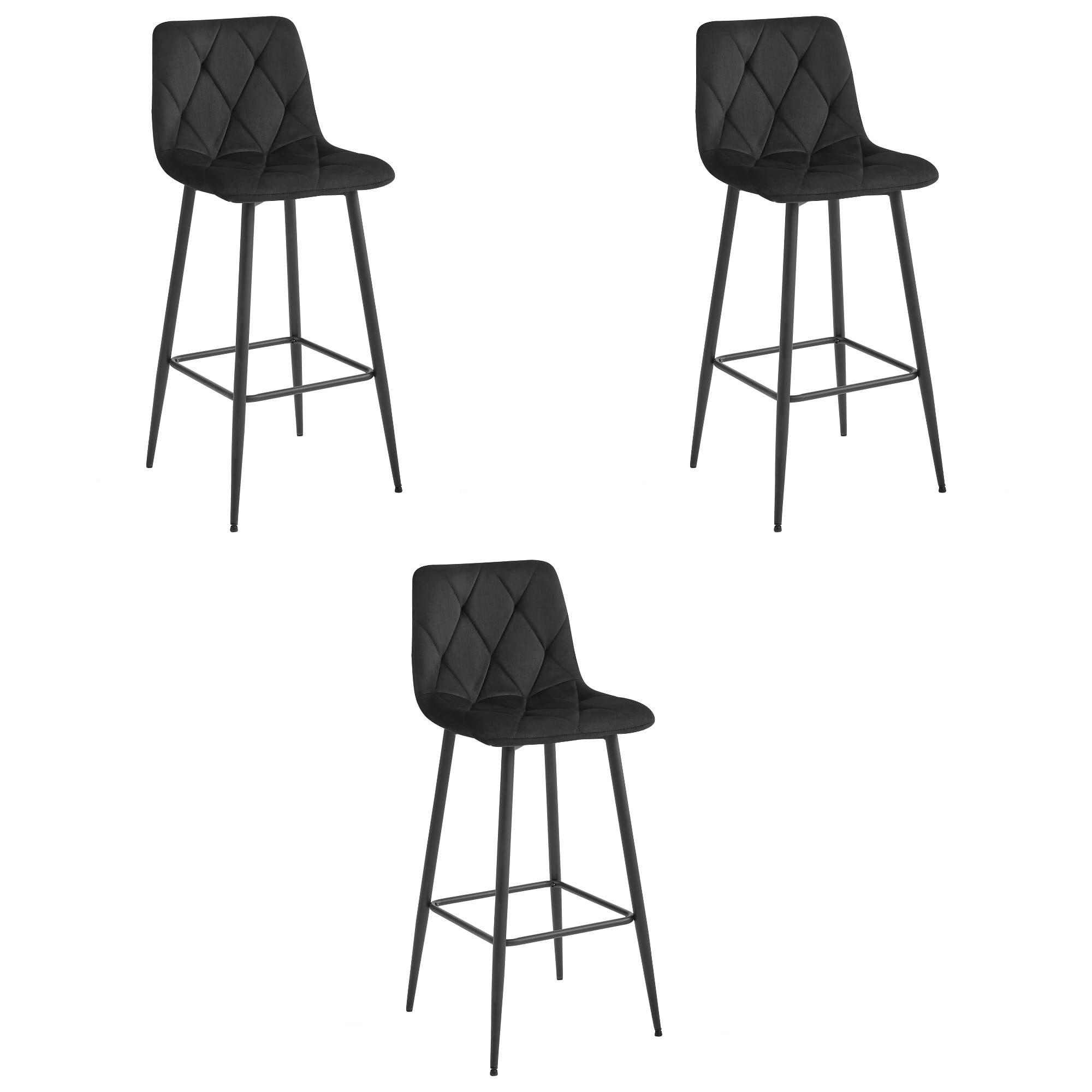 NADO jakkara - musta sametti / mustat jalat x 3