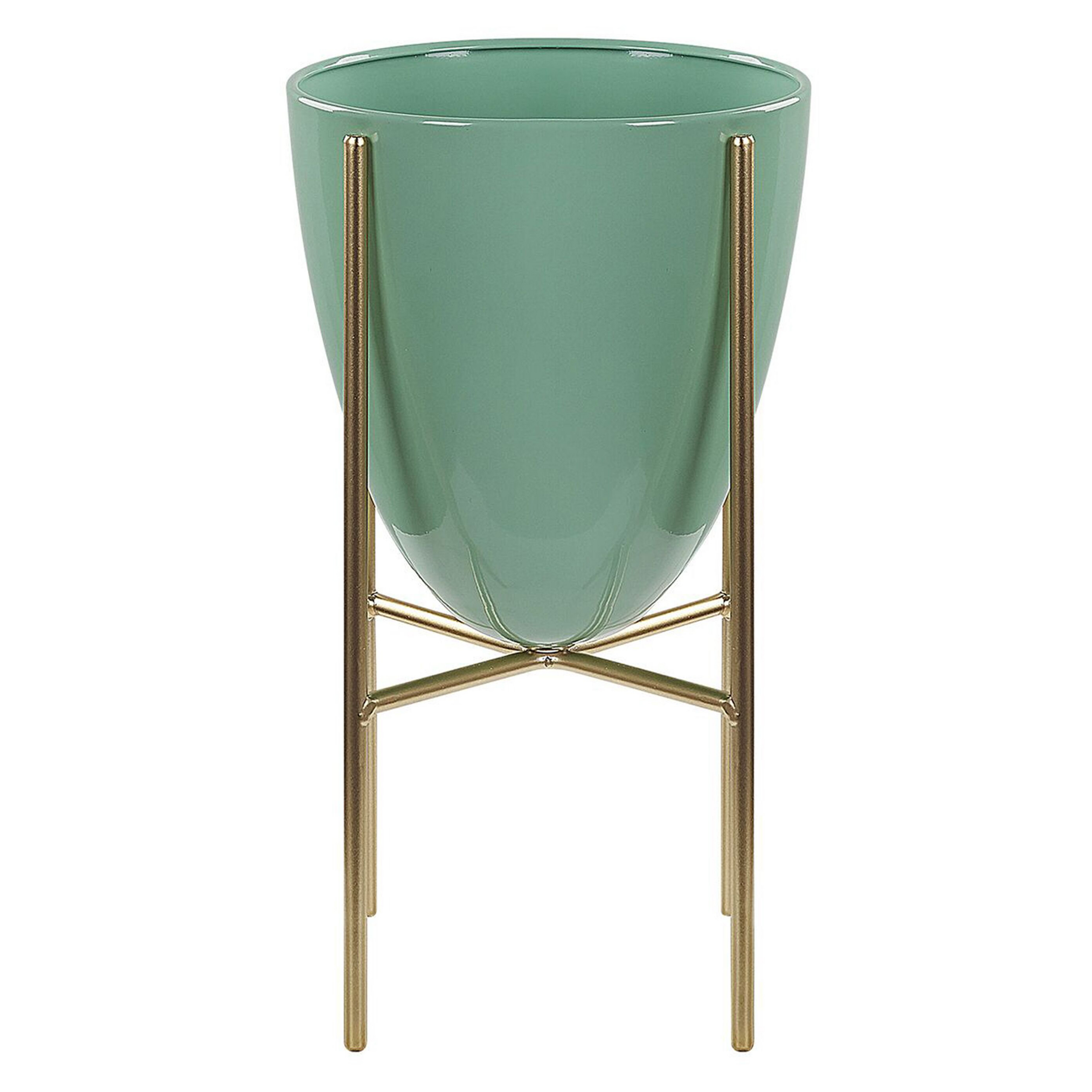 Korotettu kukkaruukku LEFKI metalli 16 cm Mintunvihreä