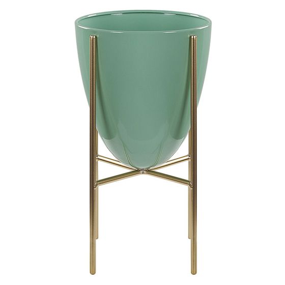 Korotettu kukkaruukku LEFKI metalli 16 cm Mintunvihreä