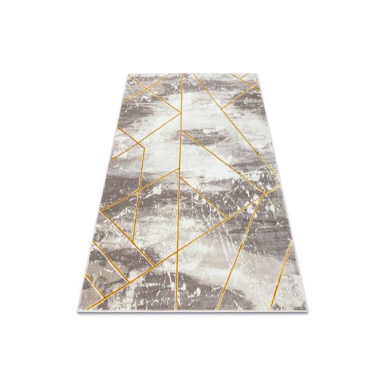 Matto CORE 1818 Geometrinen - rakenteellinen, kaksi kerrosta fleeceä, norsunluu / kulta- 140x190 cm