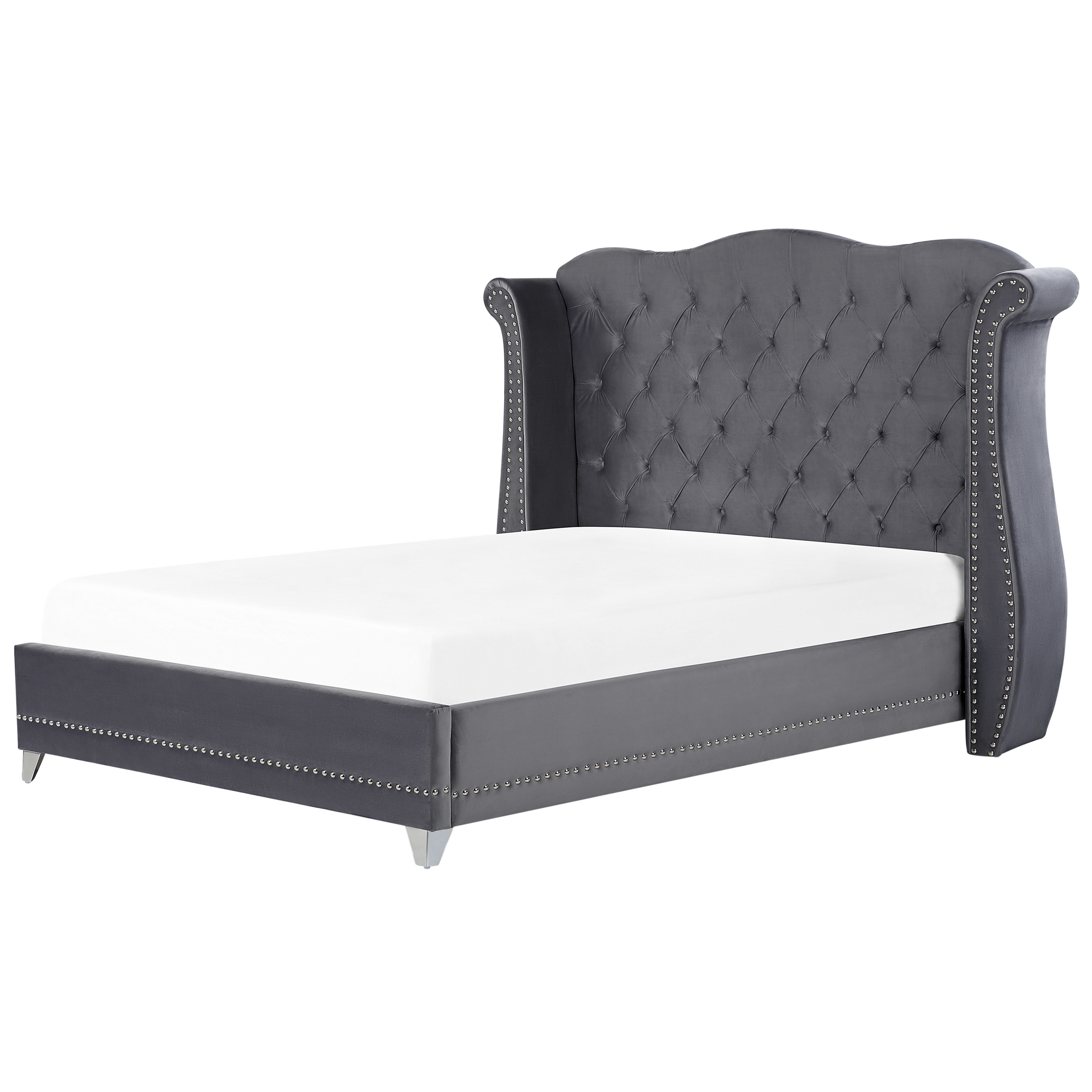 Sänky sametti AYETTE 180 x 200 cm Harmaa