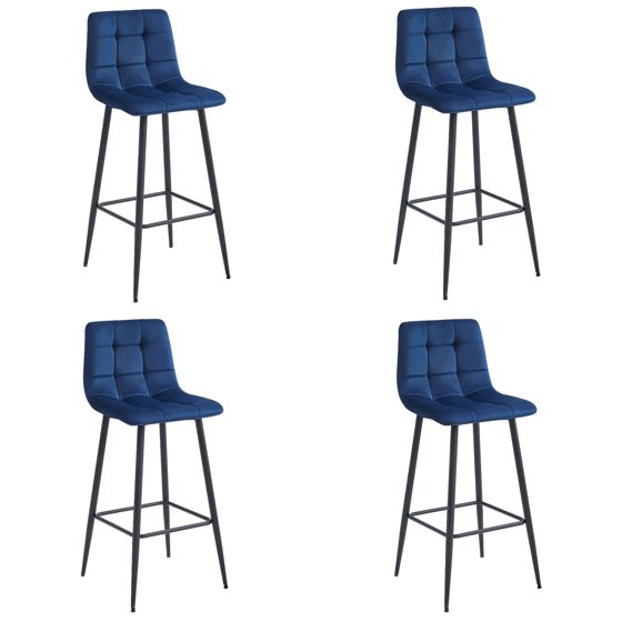 baarijakkara ARCETO tummansininen sametti, mustat jalat (4 kpl)