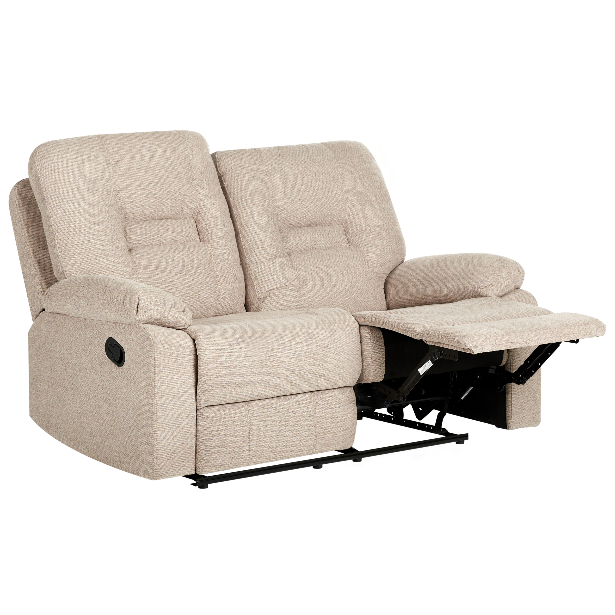 Manuaalisesti säädettävä sohva 2-istuttava BERGEN kangas Beige