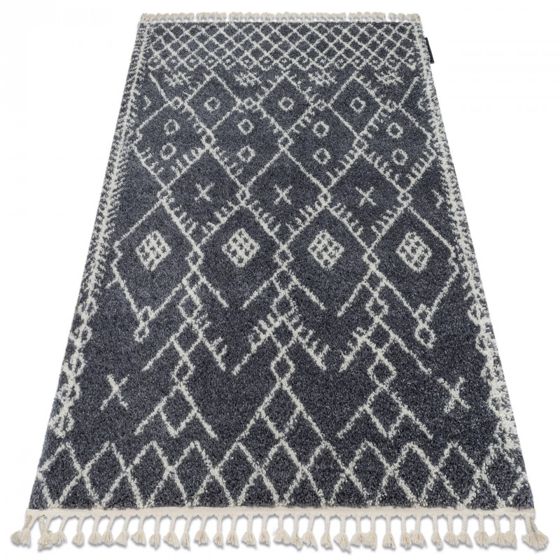 Matto BERBER TANGER B5940 harmaa / valkoinen Tupsut berbery Marokkolainen shaggy 120x170 cm