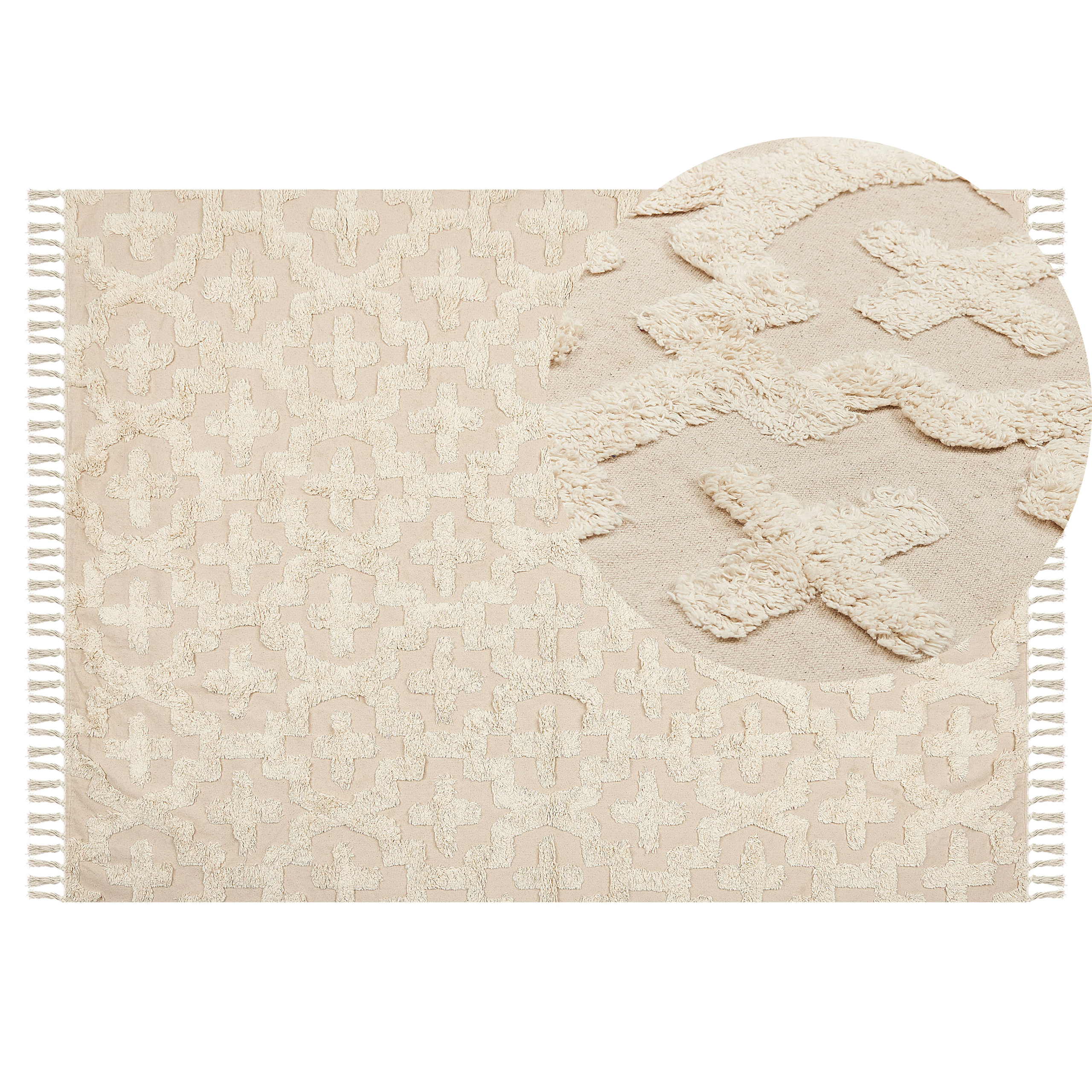 Matto ITANAGAR Beige 140 x 200 cm Puuvilla