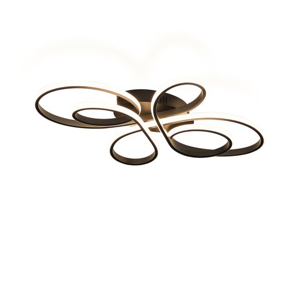 NETTLIFE LED-makuuhuoneen kattovalaisin olohuoneen kattovalaisin: 30 W musta olohuoneen valaisin 40 cm 3000 K