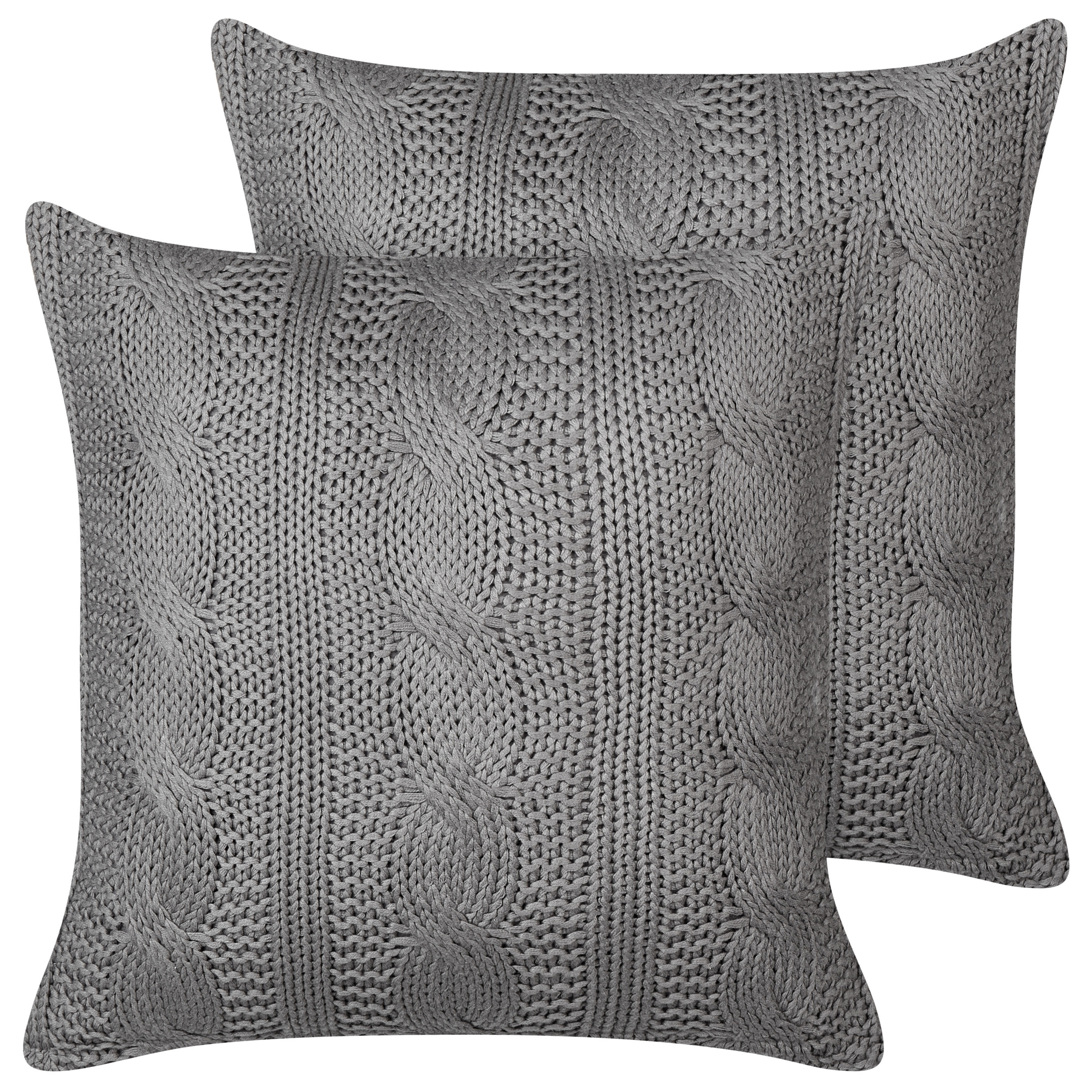 Koristetyynysetti 2 kpl CONSTYLIS 45 x 45 cm Puuvilla Tummanharmaa Hillitty