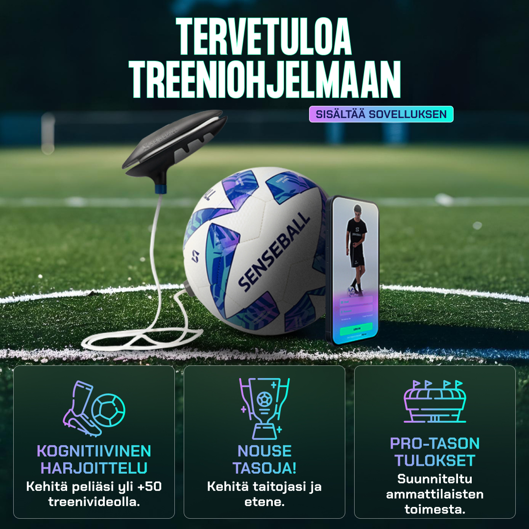 SenseBall® Treenipallo & ilmainen sovellus – Jalkapalloharjoittelu nuorille – Pallonhallinta, koordinaatio & jalkatyöskentely – 50+ valmentajavideota