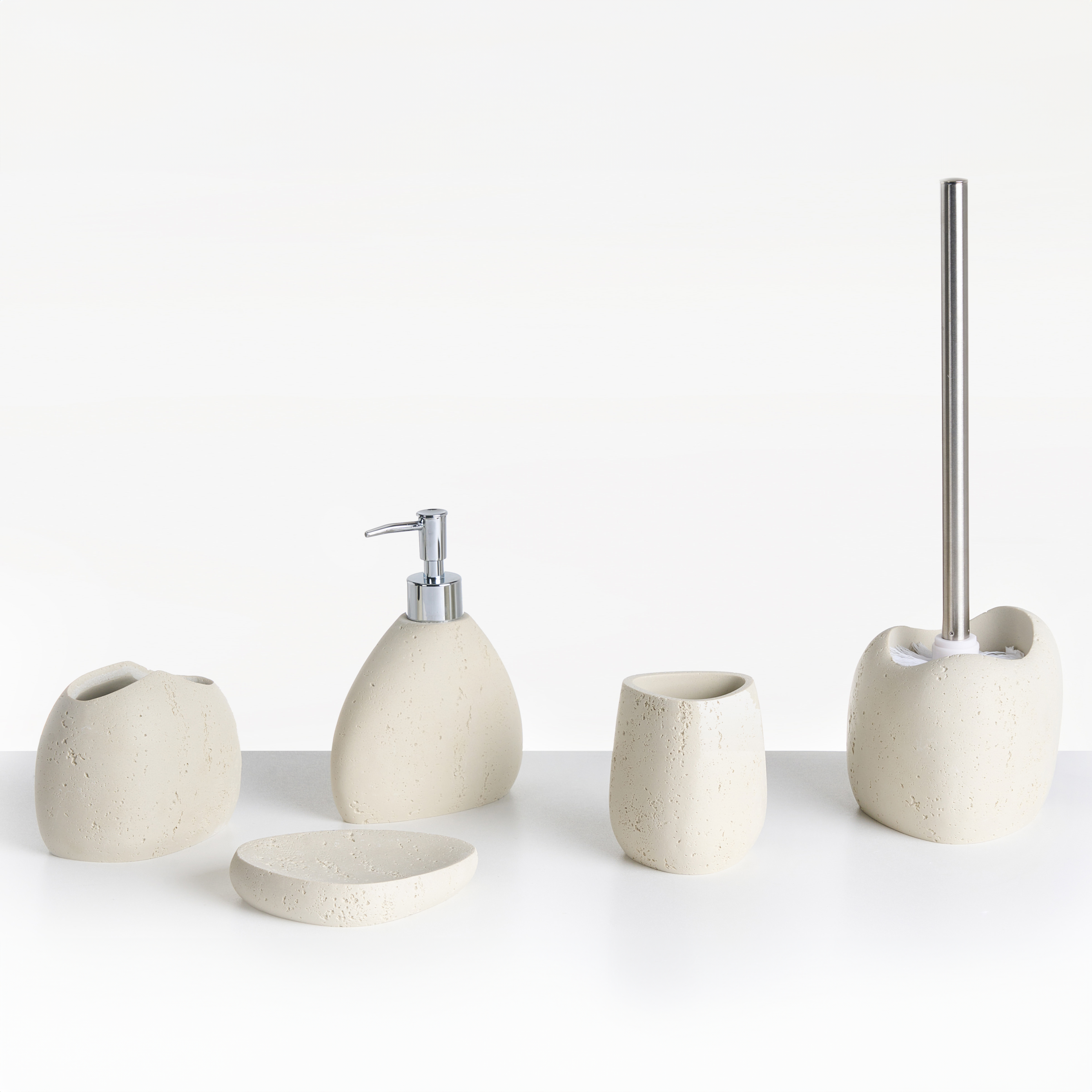 Kylpyhuonesetti 5 osaa COATA Vaaleanbeige