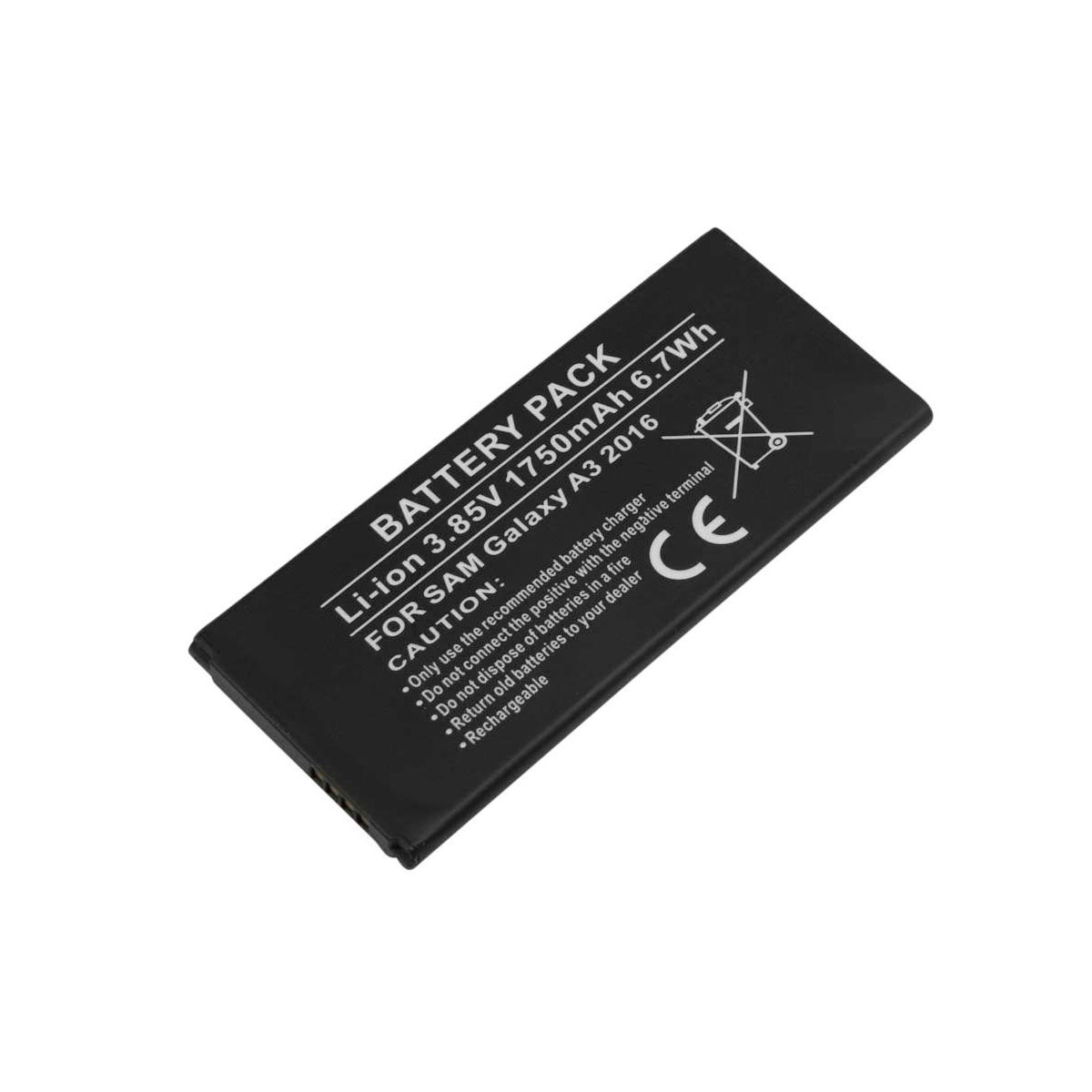 Samsung Galaxy A3 2016 -yhteensopiva akku Li-ion 3,85 V 1750 mAh 6,7 Wh