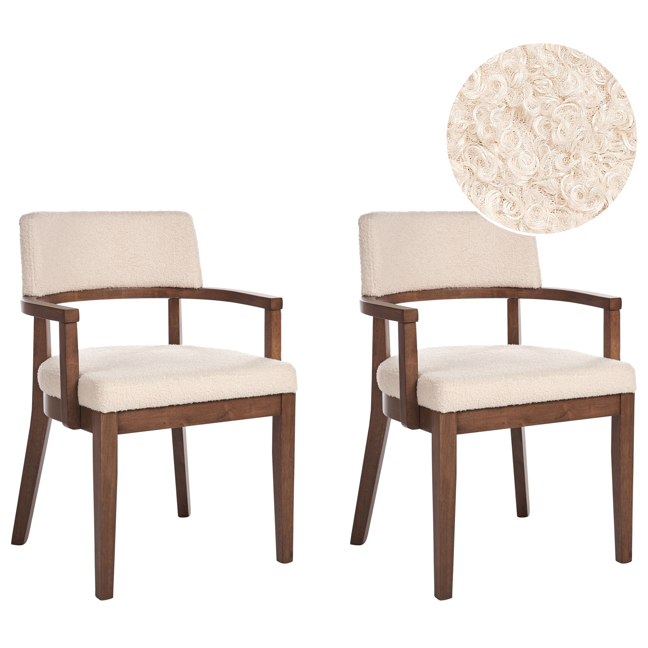 Ruokatuolisetti 2 kpl DALBO buklee Tummanruskea/beige