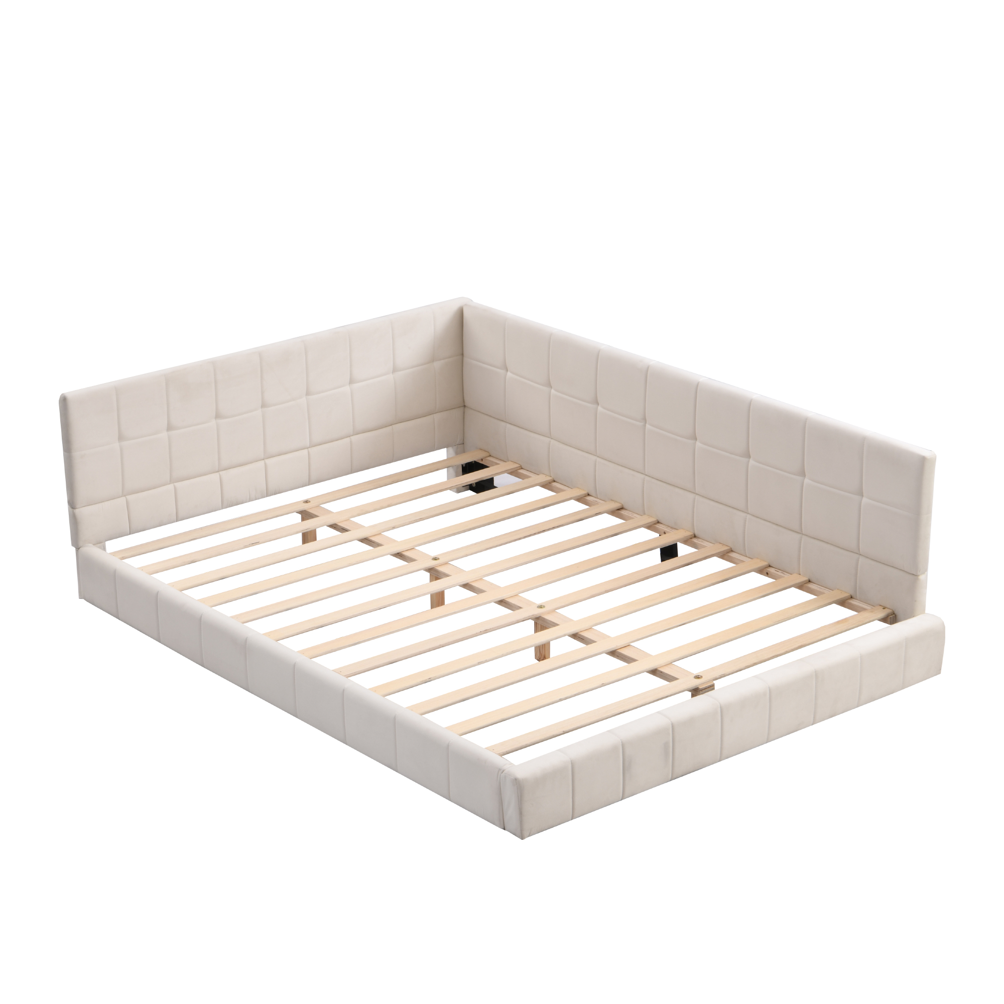 Verhoiltu Vuodesohva 140 x 200 cm, Beige Sametti