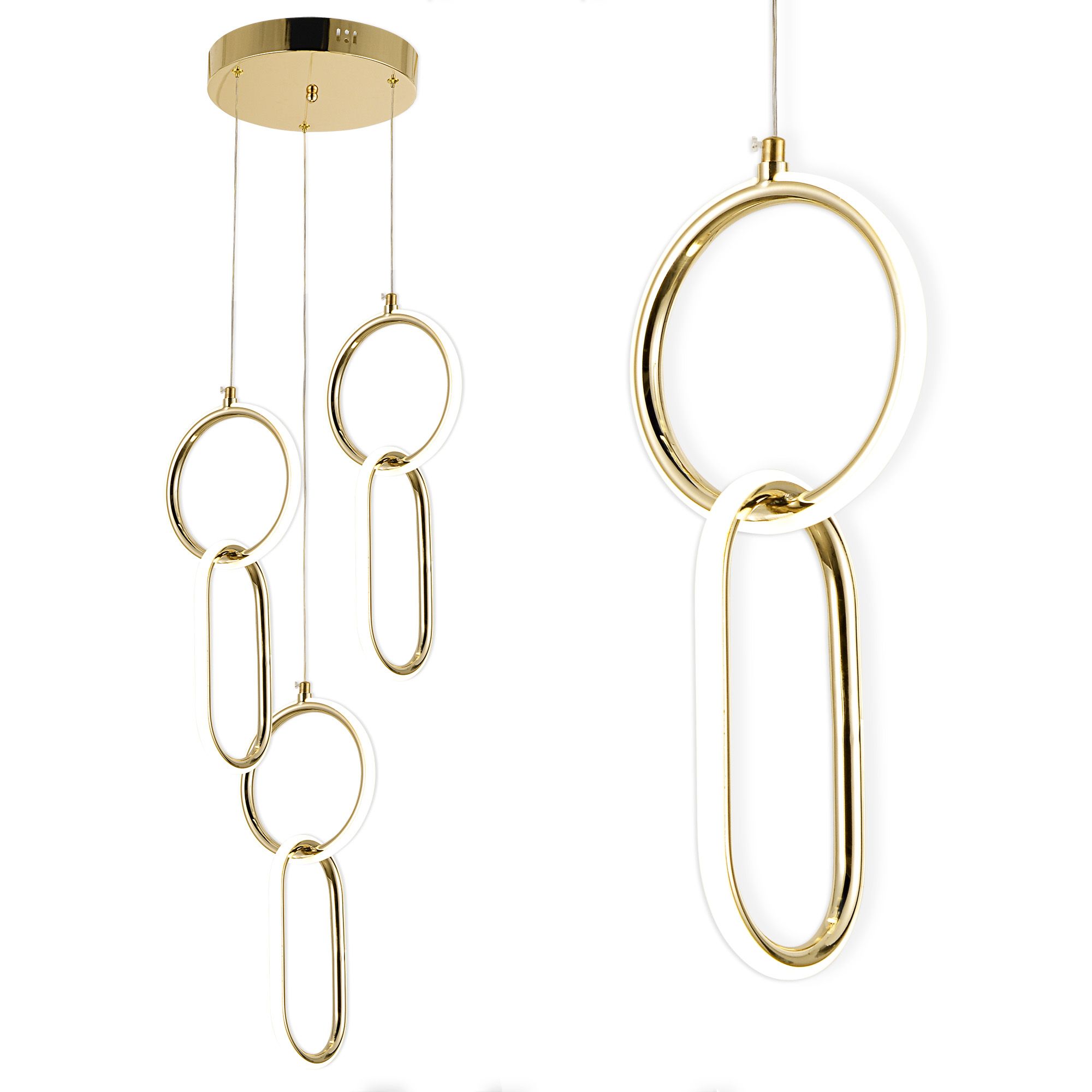 TOOLIGHT riippuva kattovalaisin G077-3CPR kulta, 129,5x16,5x37cm