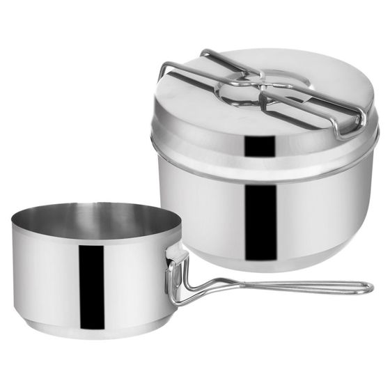 Turisti-, partio- ja sotilasteräksinen ruokailurasia 1,5 l, 900 ml 3 kpl.