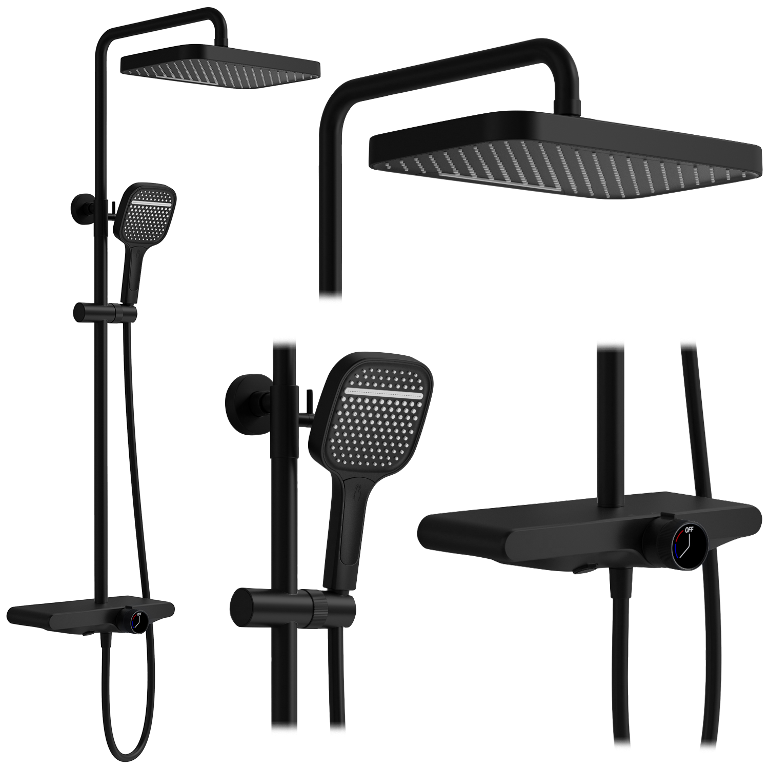 REA suihkusetti BARI musta, 51X33X118, 5CM