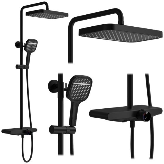 REA suihkusetti BARI musta, 51X33X118, 5CM