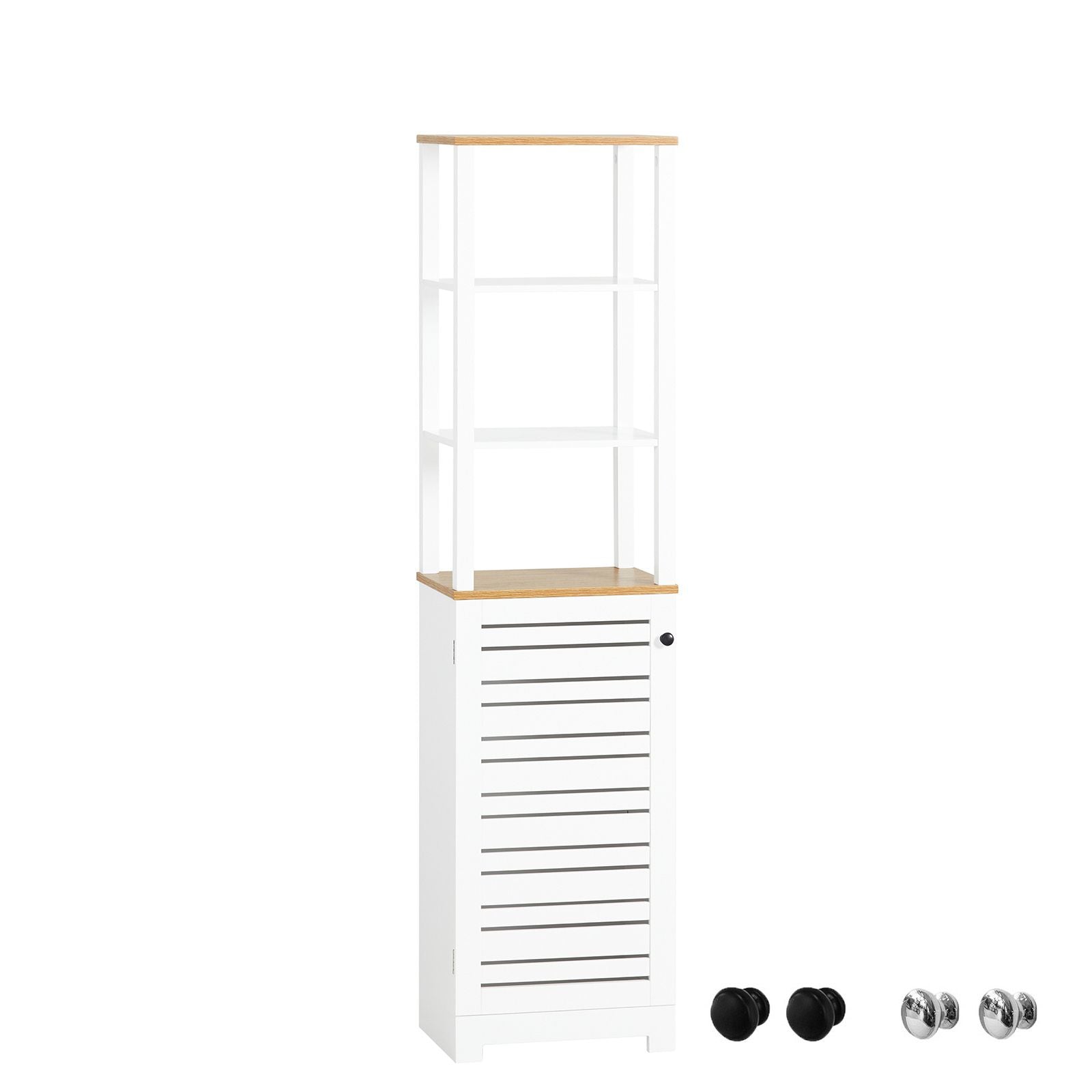 SoBuy Korkea puukuitukaappi valkoinen BZR43-W eco