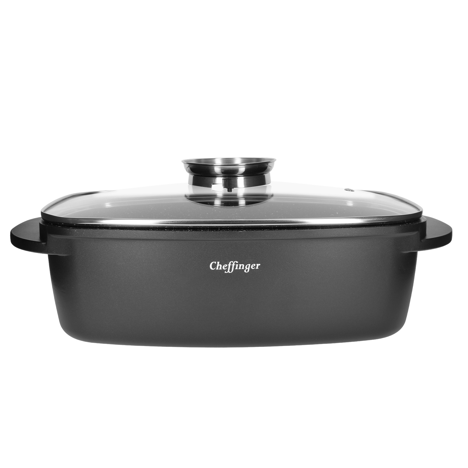 Suorakulmainen Paistoastia 32 cm Marmoripinnoite Lasikannella