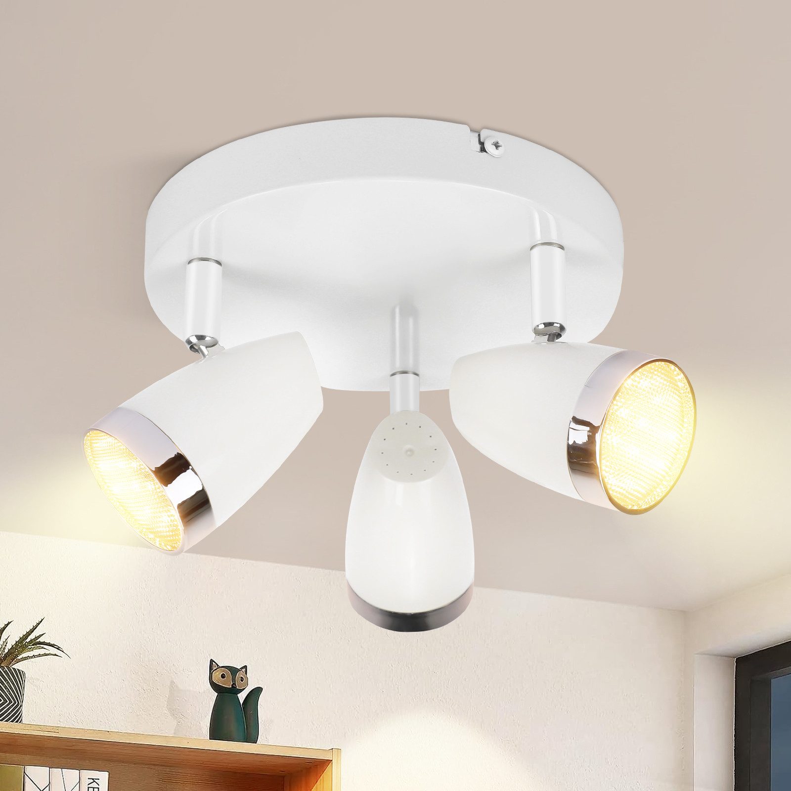 NETTLIFE Moderni 3- lamppuinen LED - kattospottivalaisin 4 W valkoinen lämmin valkoinen 3000 K