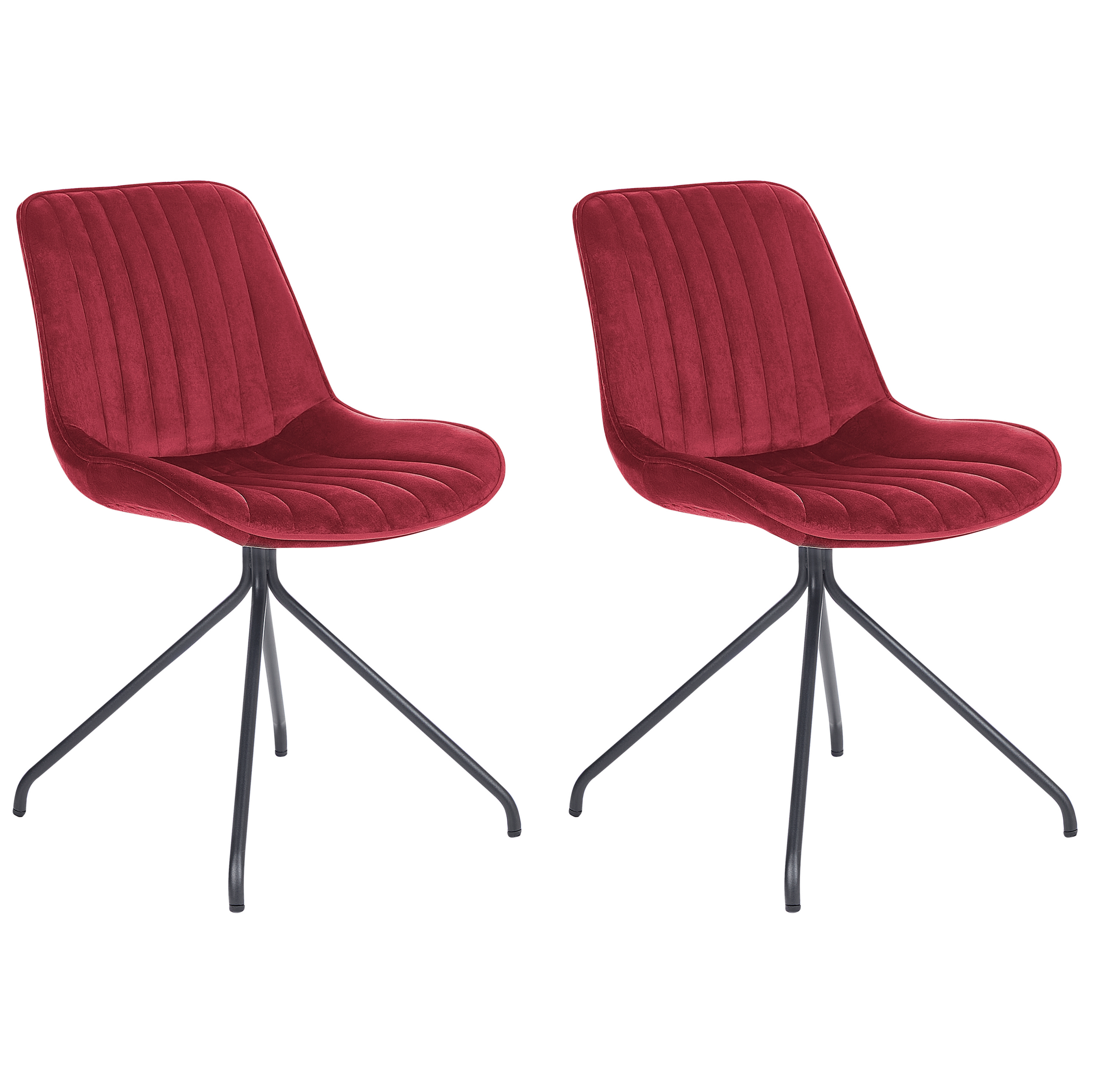 Ruokatuolisetti 2 kpl NAVASOTA sametti Tummanpunainen