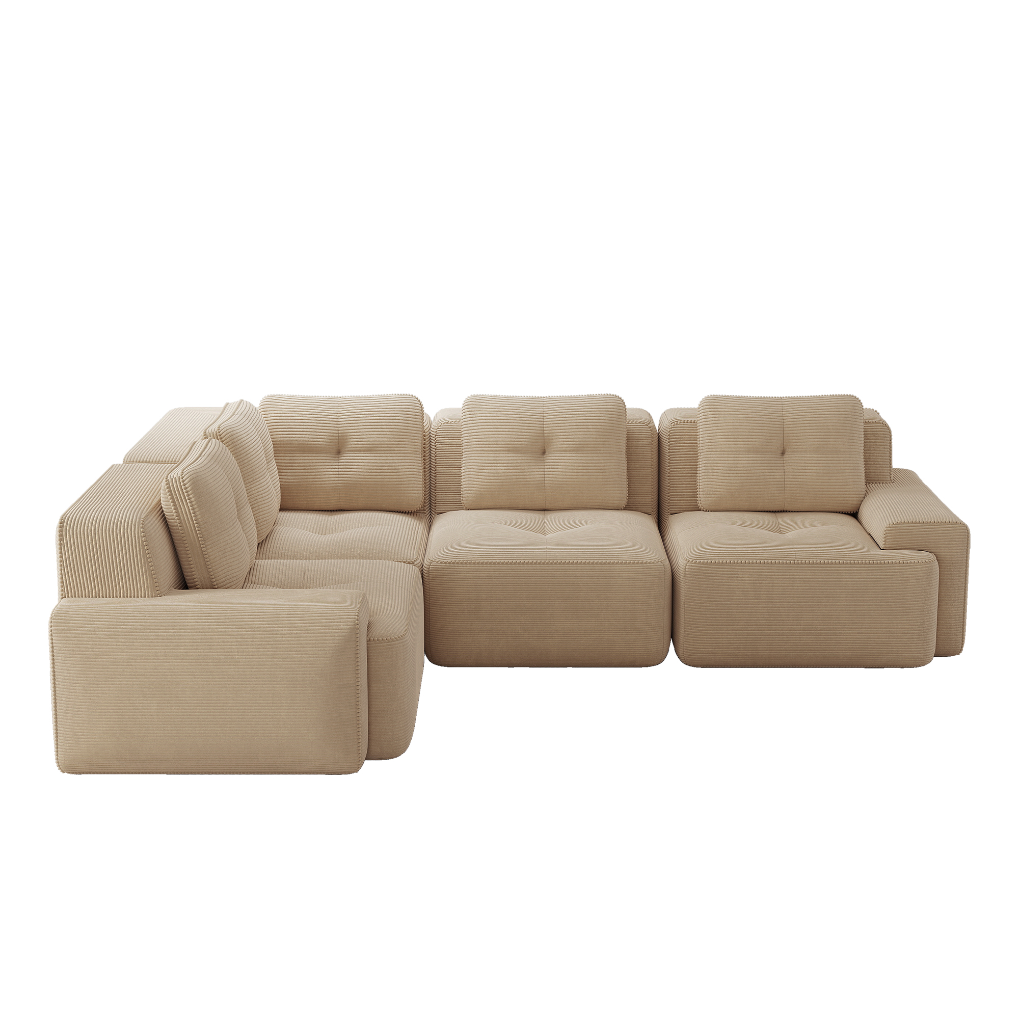moduulisohva 4-paikkainen beige kangas moderni säilytystilalla varustettu