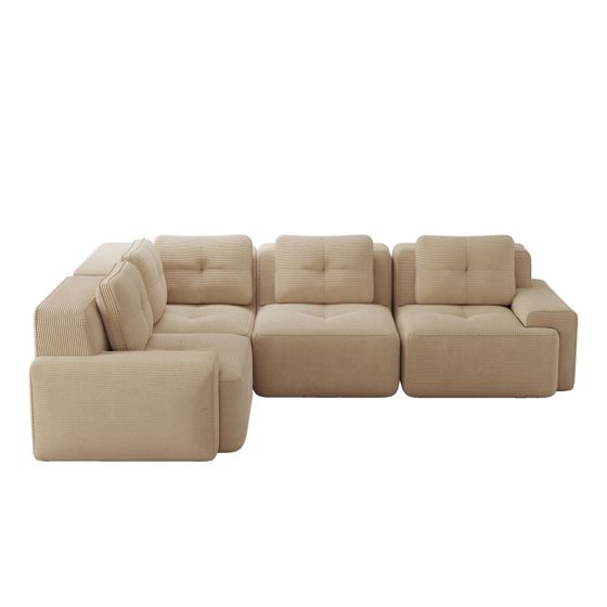 moduulisohva 4-paikkainen beige kangas moderni säilytystilalla varustettu
