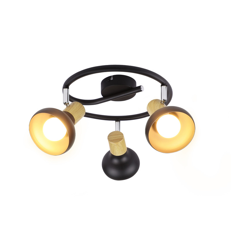 NETTLIFE 3- liekkinen E14- kattospottivalaisin, vintage - kattovalaisin, 350° säädettävä eteiseen, olohuoneeseen