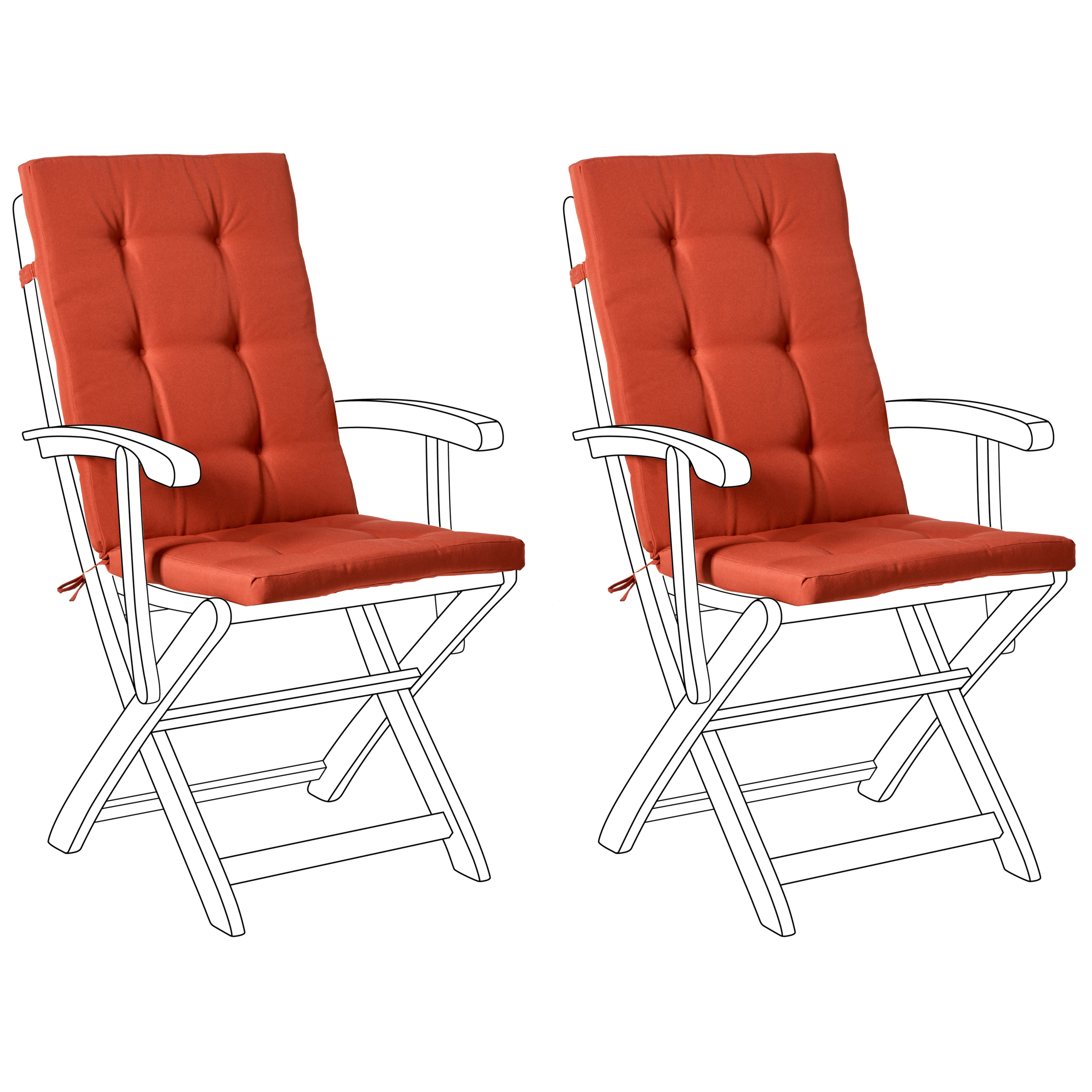 Selkä-/istuintyynysetti 2 kpl MAUI PREMIUM Punainen