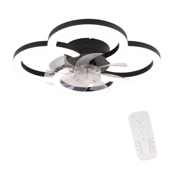 NETTLIFE LED-kattotuuletin valolla - 40 W hiljainen musta tuuletin kaukosäätimellä, himmennystoiminnolla, ajastimella ja 6 nopeudella