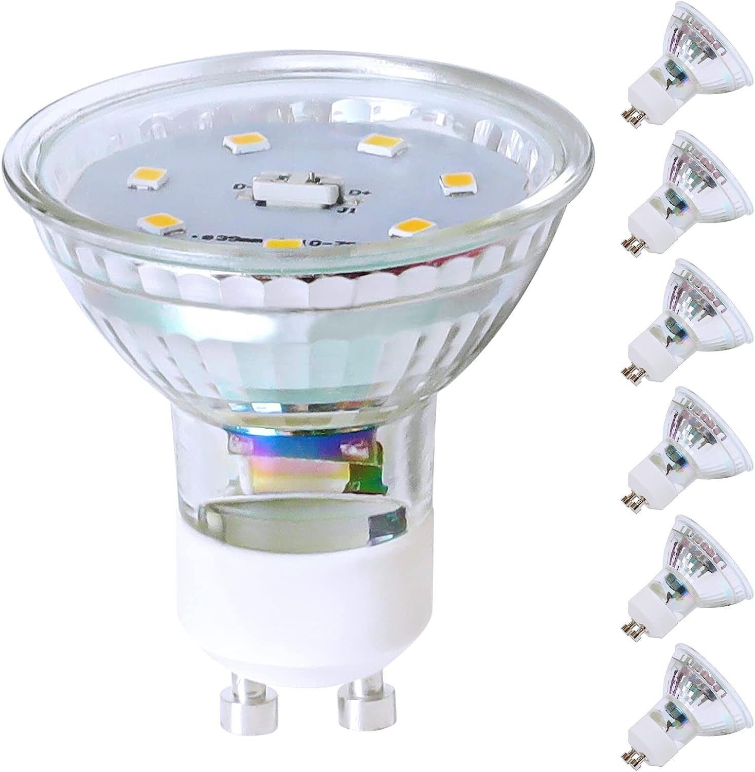 NETTLIFE 10 kpl GU10 LED-lamppupaketti lämpövalkoinen 5W korvaa 50W, energiansäästö 3000K säteen kulma 110° ei säädettävä hehkulamppuheijastin