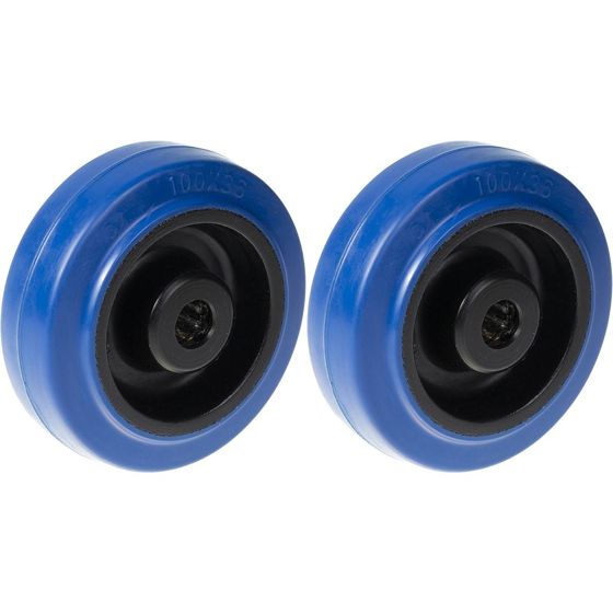 125mm 5" pyörä sininen kumi nailon keskellä vahva 400kg kantavuus, 2 kpl:n setti