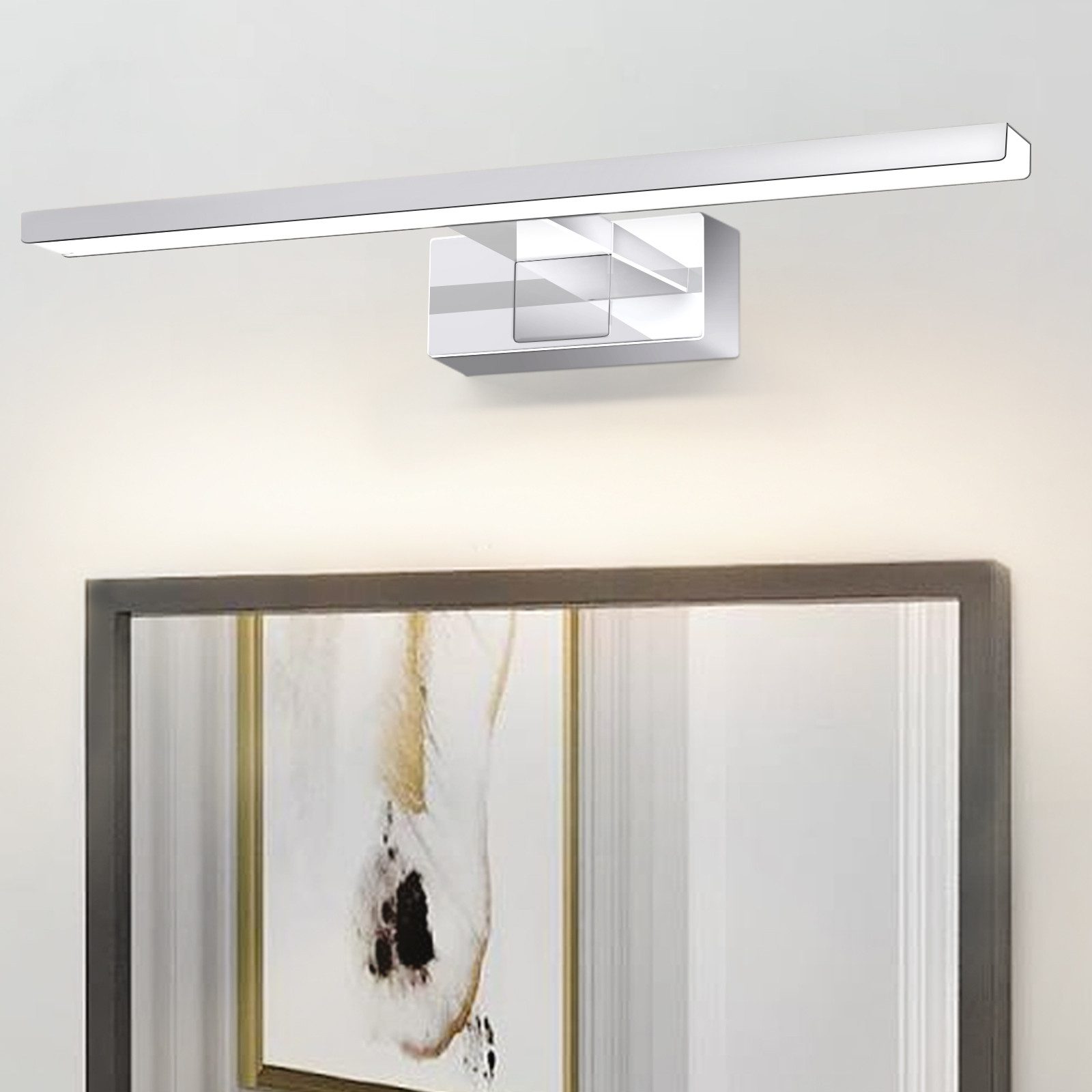 NETTLIFE LED - peilivalaisin, 8W ja, neutraalin, valkoinen ja, 4000K, moderni, kromi, 40cm