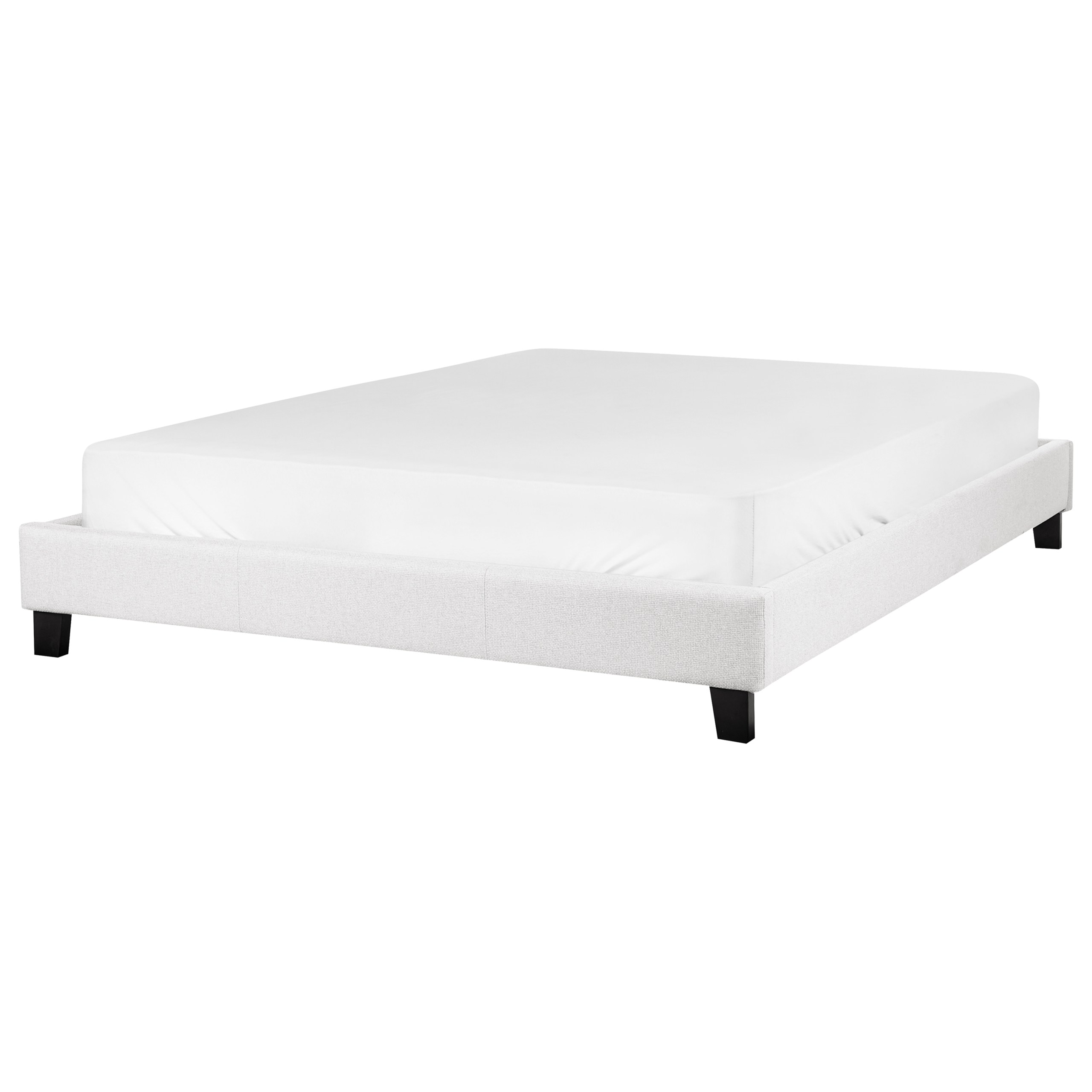 Sänky ilman sängynpäätyä kangas ROANNE 160 x 200 cm Vaaleanharmaa