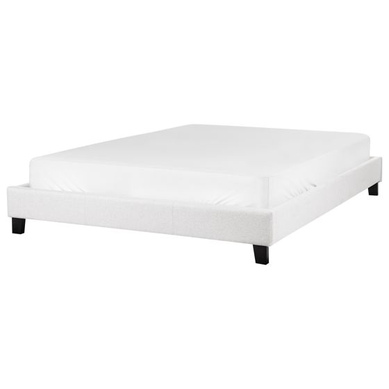 Sänky ilman sängynpäätyä kangas ROANNE 160 x 200 cm Vaaleanharmaa