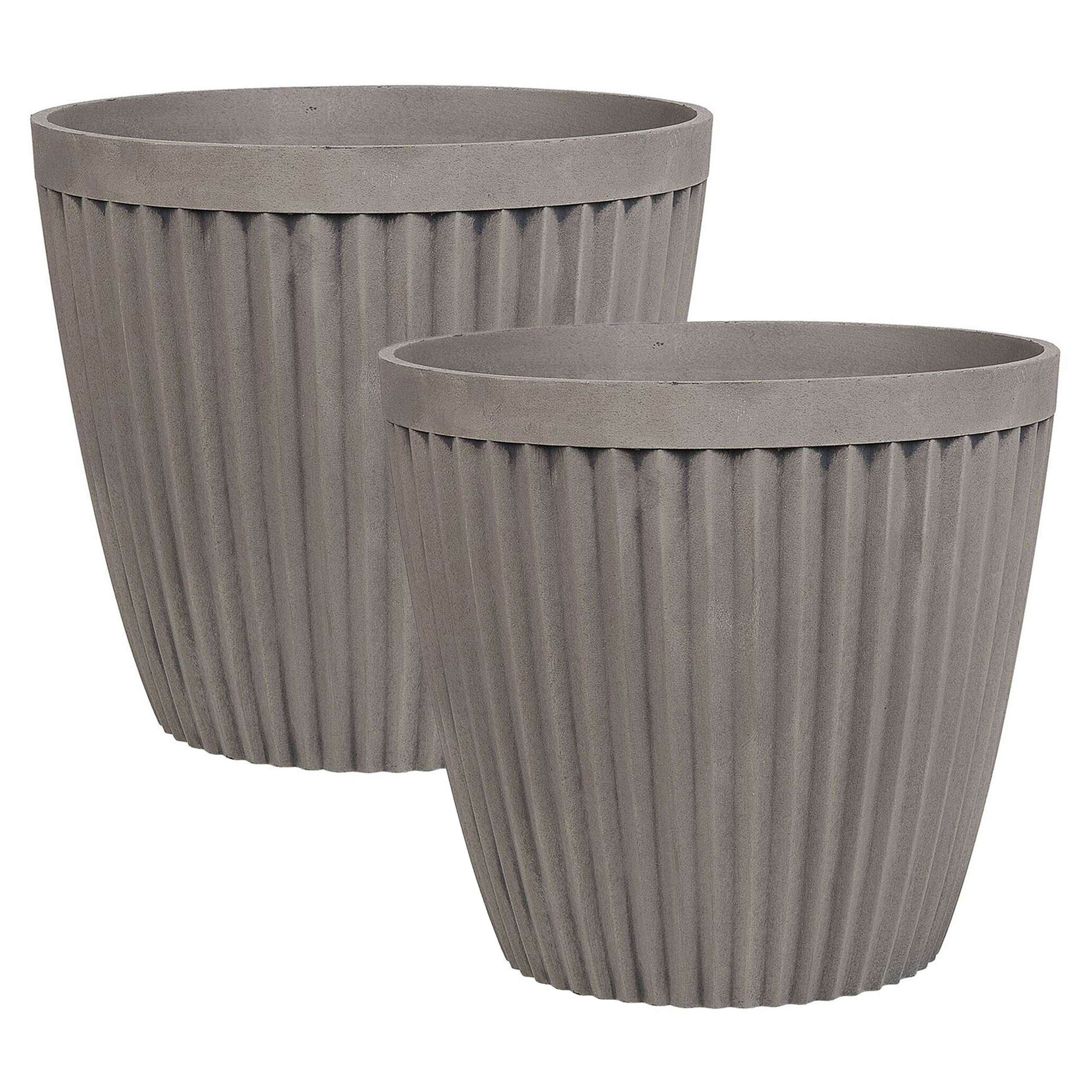 Kukkaruukkusetti 2 kpl POKA 36 cm Ruskeanharmaa