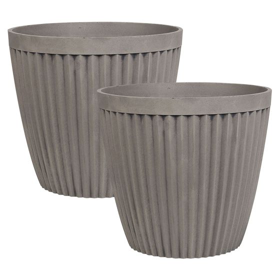Kukkaruukkusetti 2 kpl POKA 36 cm Ruskeanharmaa